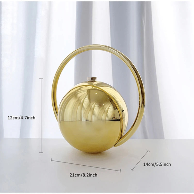  Designer Electroplating Circular Handle Handbag,Sphere Evening Elegant Clutch Purse,Women Fashion Marble Pattern Tote Bag
