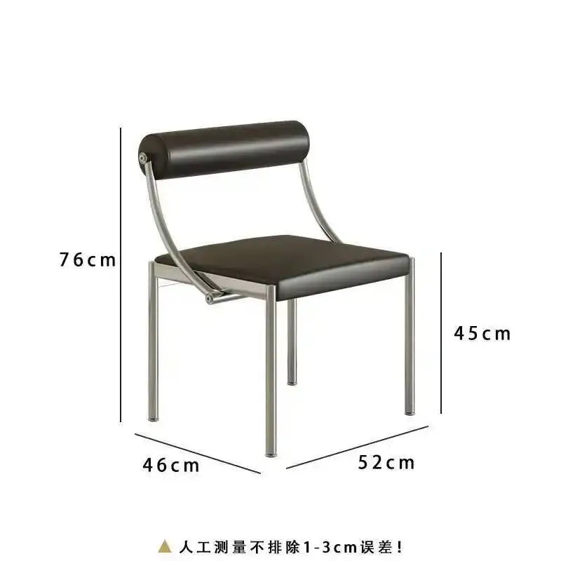Designer Dining Chair Vintage Style Stainless Steel Study Bedroom Makeup Chair Dresser Furniture