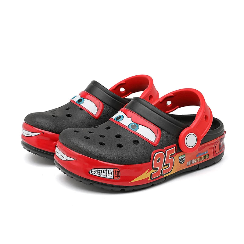 Disney Lightning Mcqueen Shoes Led Lighted Car Kids Slippers Animation Children Beach Sandals Boys Girl Gift