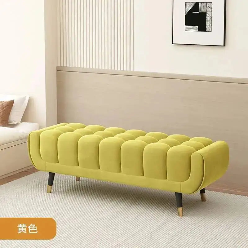 Living Legs  Luxury Entryway Tapered Velvet Bedroom Tufted Bench for Bench Room Upholstered Plump Cushion