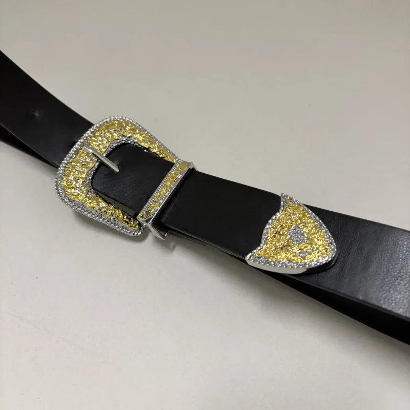 Women's Luxury Vintage Metal Buckle Belt Designer Celebrity Style Slim Trendy Multiple