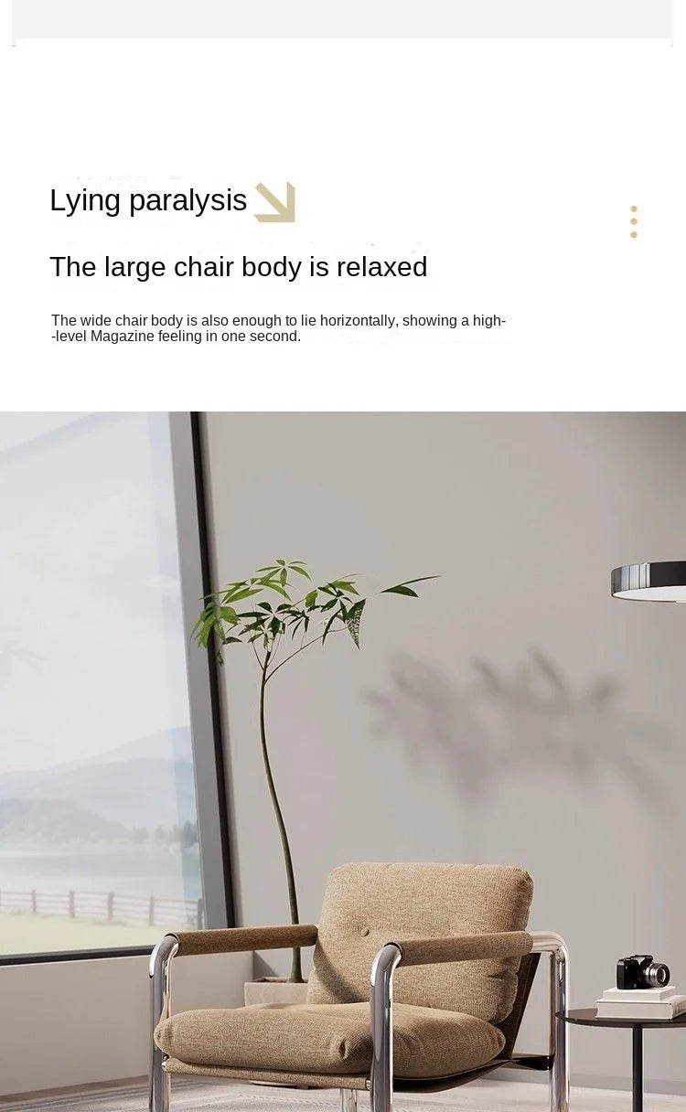 MOMO New Italian-style Bauhaus Lounge Chair Living Room Lazy Single Sofa Chair Light Luxury Premium Feeling Sofa Chair