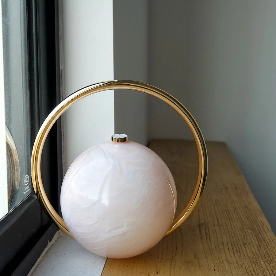 Fashion Marble Pattern Acrylic Round Evening Bag for Women Luxury Designer Metal Handle Lady Handbags Elegant Party Purses 2025