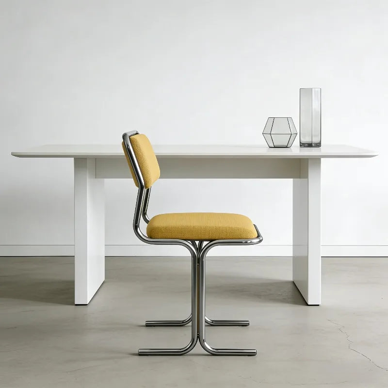 Bauhaus Style Dining Chair Modern Stainless Steel Counter Stool Retro Designer Living Room Chair Creative Kitchen Island Seats