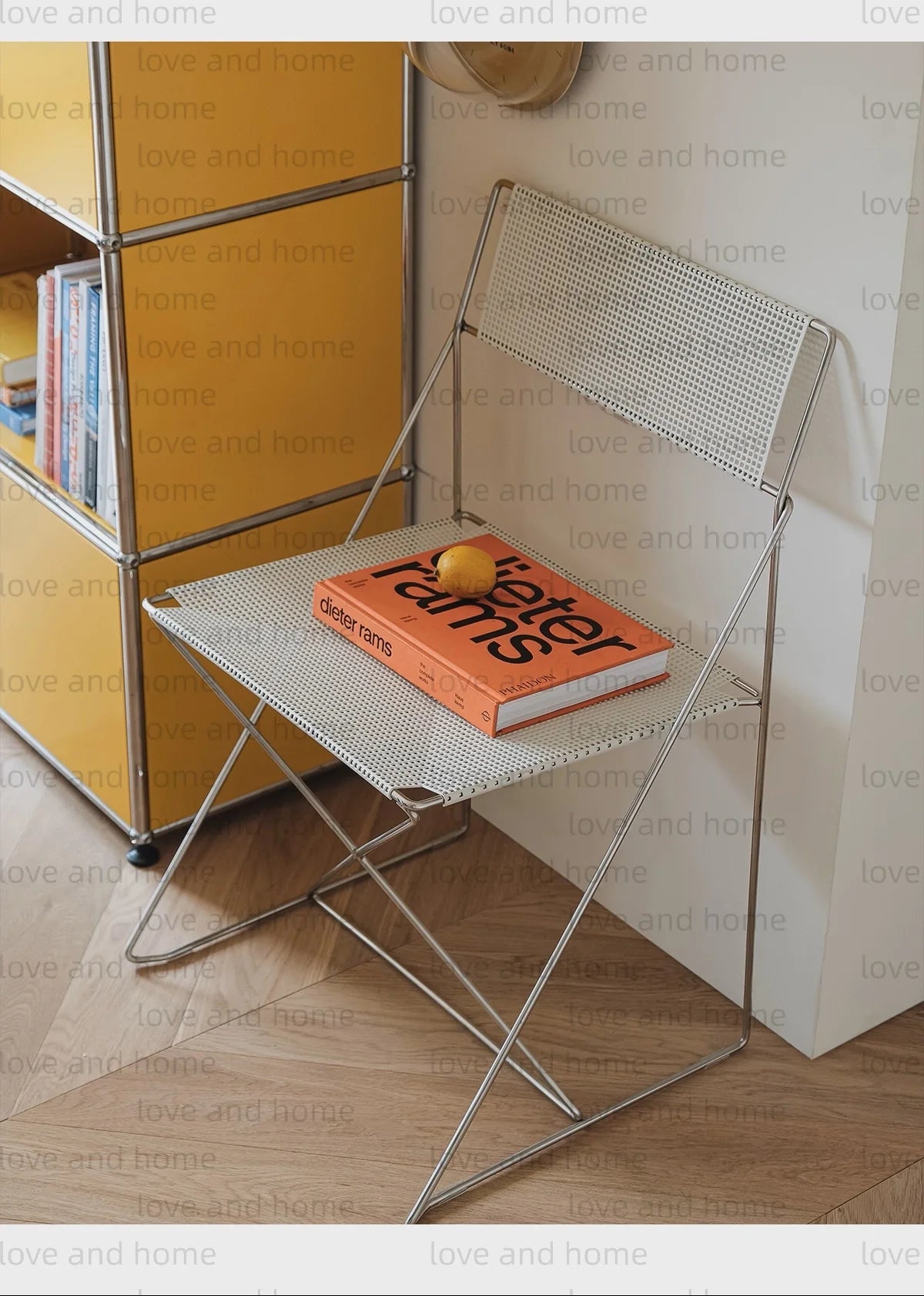 Nordic Stackable Dining Chair Chromed Stainless Steel Steelwire Wire Mesh Panel Minimalism Style Robust Construction Denmark