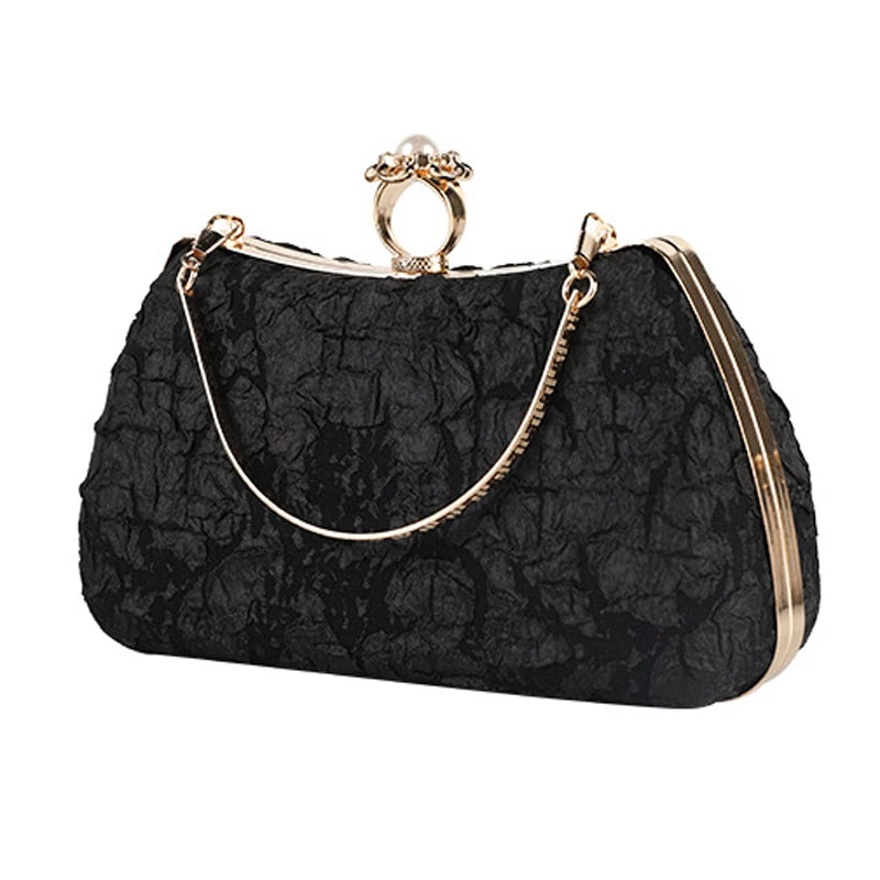 Yellow Clutch Purse Luxury for Women Wedding Luxury Designer Handbags Pearl Fashion Crossover Shoulder Bag for Party Wallets