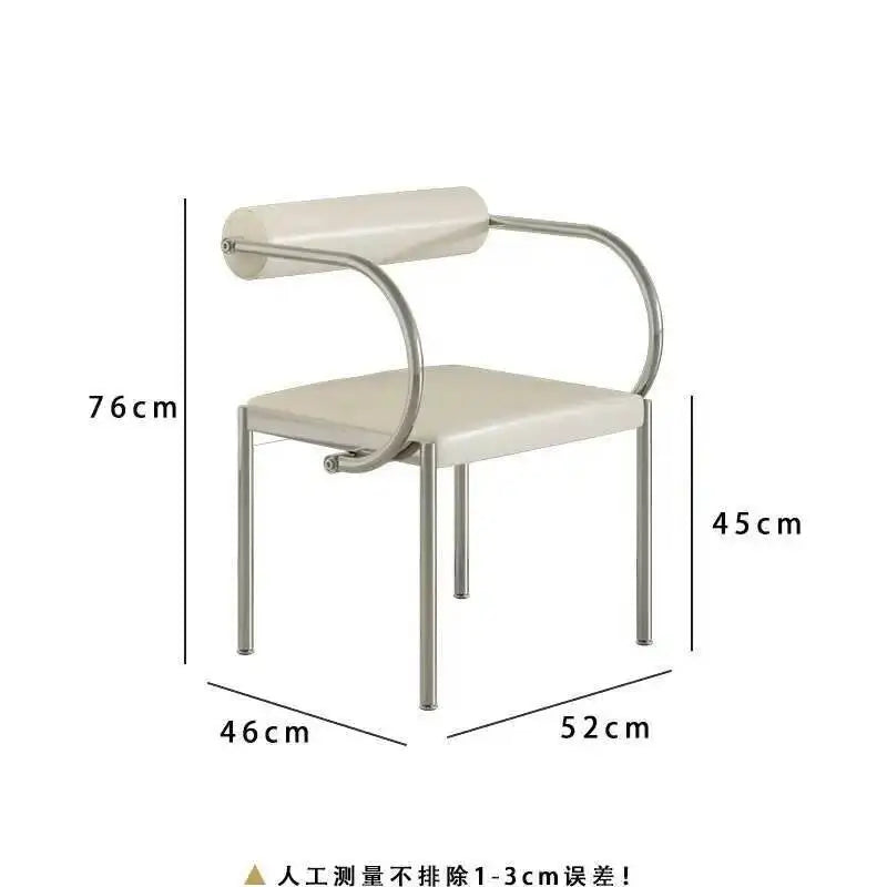 Designer Dining Chair Vintage Style Stainless Steel Study Bedroom Makeup Chair Dresser Furniture