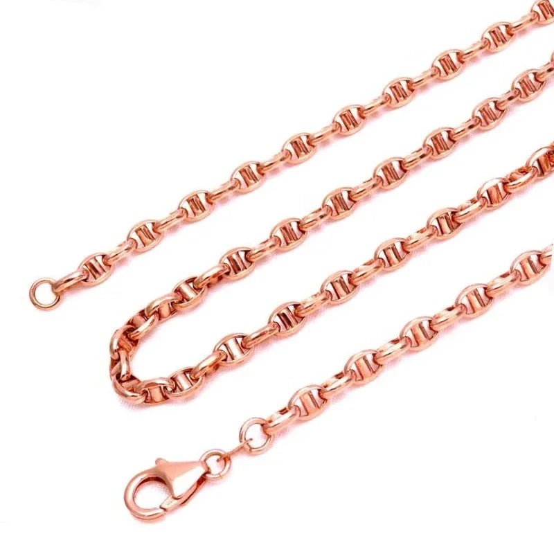 Copper plated rose gold style chunky necklace hip hop fashion chains stacking charms jewelry for men and women