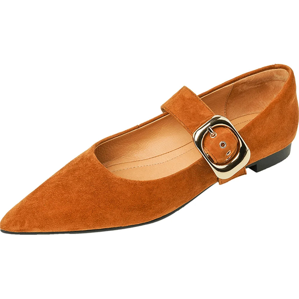 Dilalula Classic Retro Women Flats Buckles Loafers Suede Quality Metal Decoration Casual Shoes Ladies Fashion Dress Mocasines