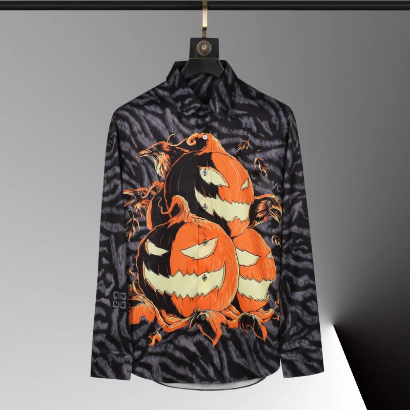 High-end men's shirt 3D printed pattern men's shirt long sleeve lapel fashion casual top Hawaiian shirt vacation large size 6xl