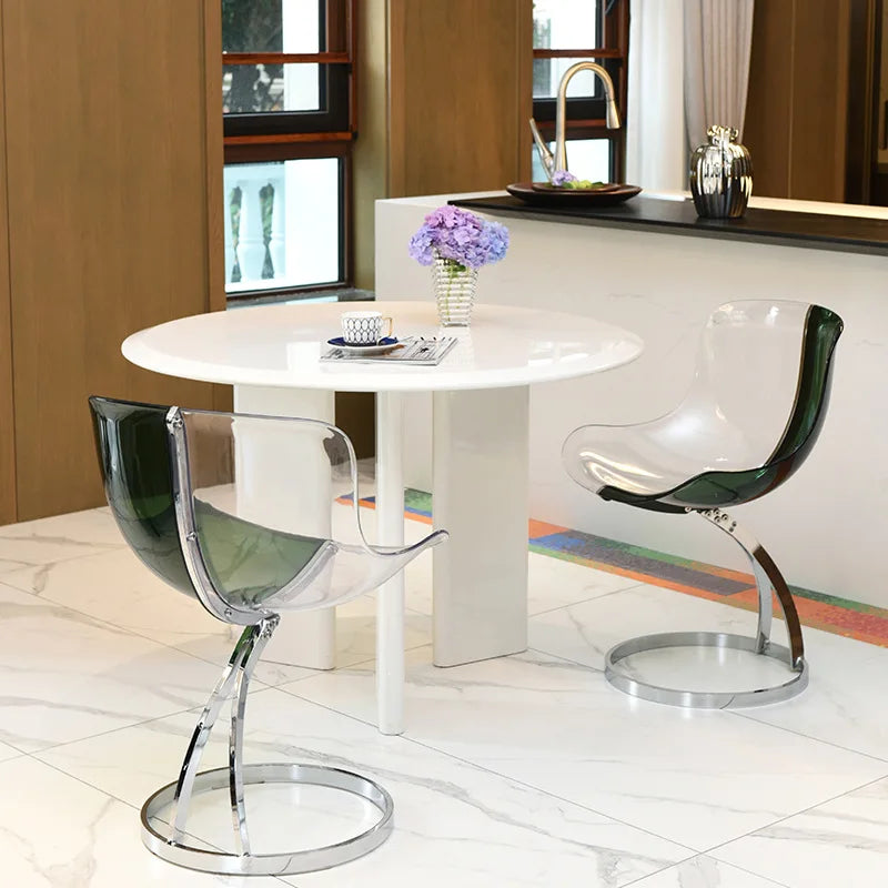 Furniture Nordic Transparent Acrylic Dining Chairs,Home Living Room Backrest Lounge Chairs,Bedroom Desks,Stool,Makeup Stools