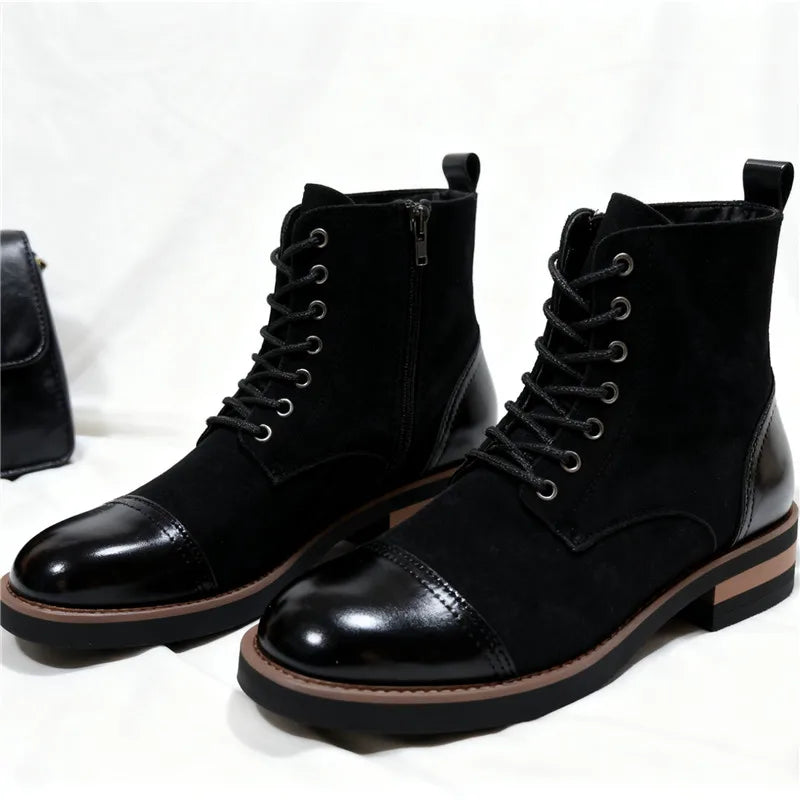 High Quality Men's Autumn New Comfortable High Top Casual Leather Shoes Fashion Brand Men's Lace Up Non Slip Casual Short Boots