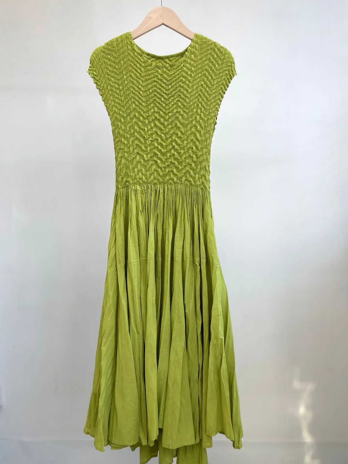 Summer Miyake Gradient Printing Pleated Slim Fit Round Neck Sleeveless Gradient Splice Dress