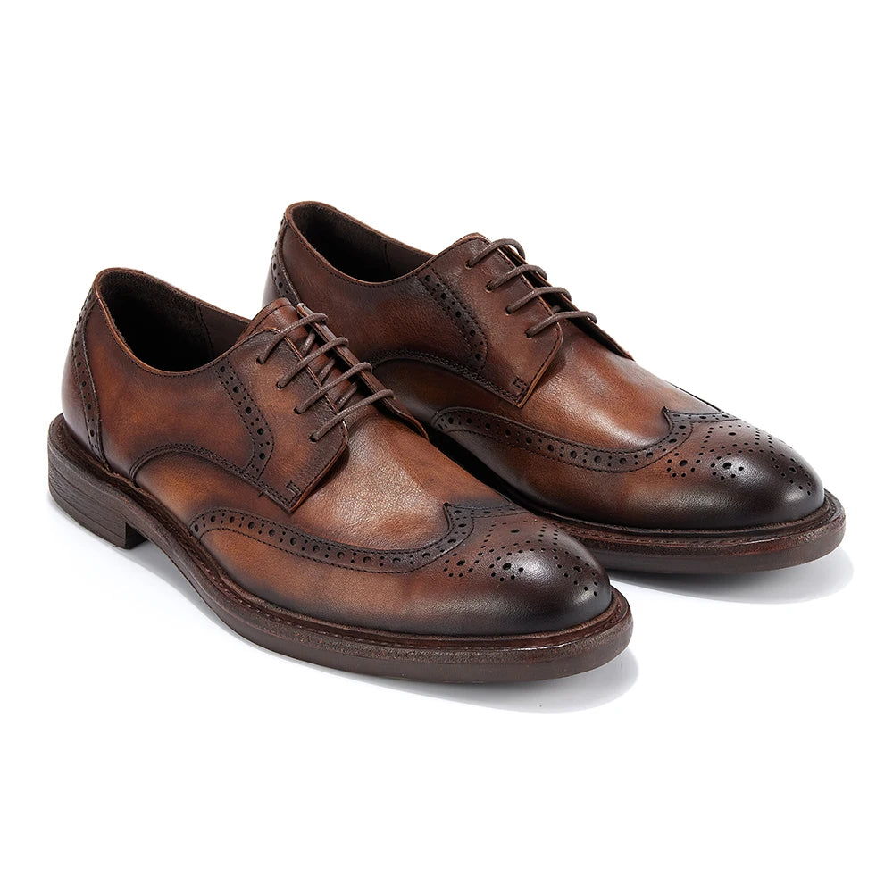 Men's Full-grain Genuine Leather Formal Dress Shoes Soft Comfortable Business Casual Footwear Classic Men's Footwear