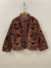 Handmade Bohemian Winter Coat Floral Suzani Embroidered Velvet Jacket Windproof Knitted Duster Cotton Floral Suzani Embroidered
