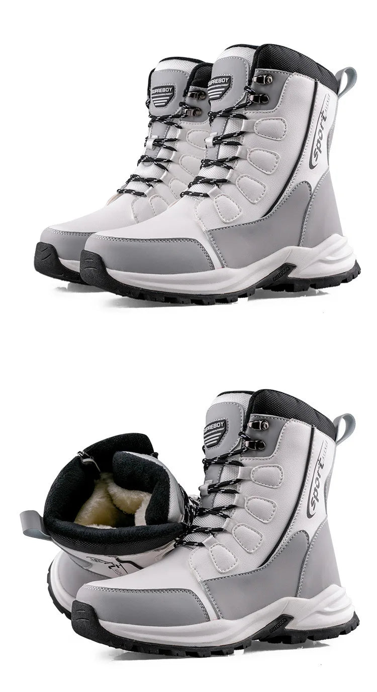 2026 New arrival Winter Men Snow Boots Warm Plush Men's Boots Waterproof High-top Ankle Boots Non-slip Men's Hiking Sneakers