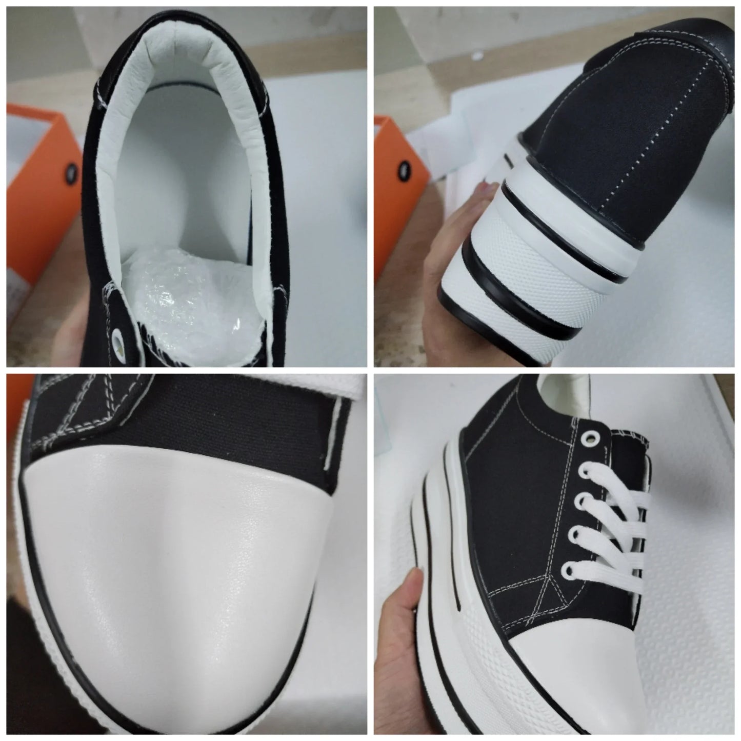 Fujin 7.5cm Fashion Canvas Shoes Breathable Women Super High Heel Sneakers Platform Shoes Women Autumn Autumn Women's Shoes