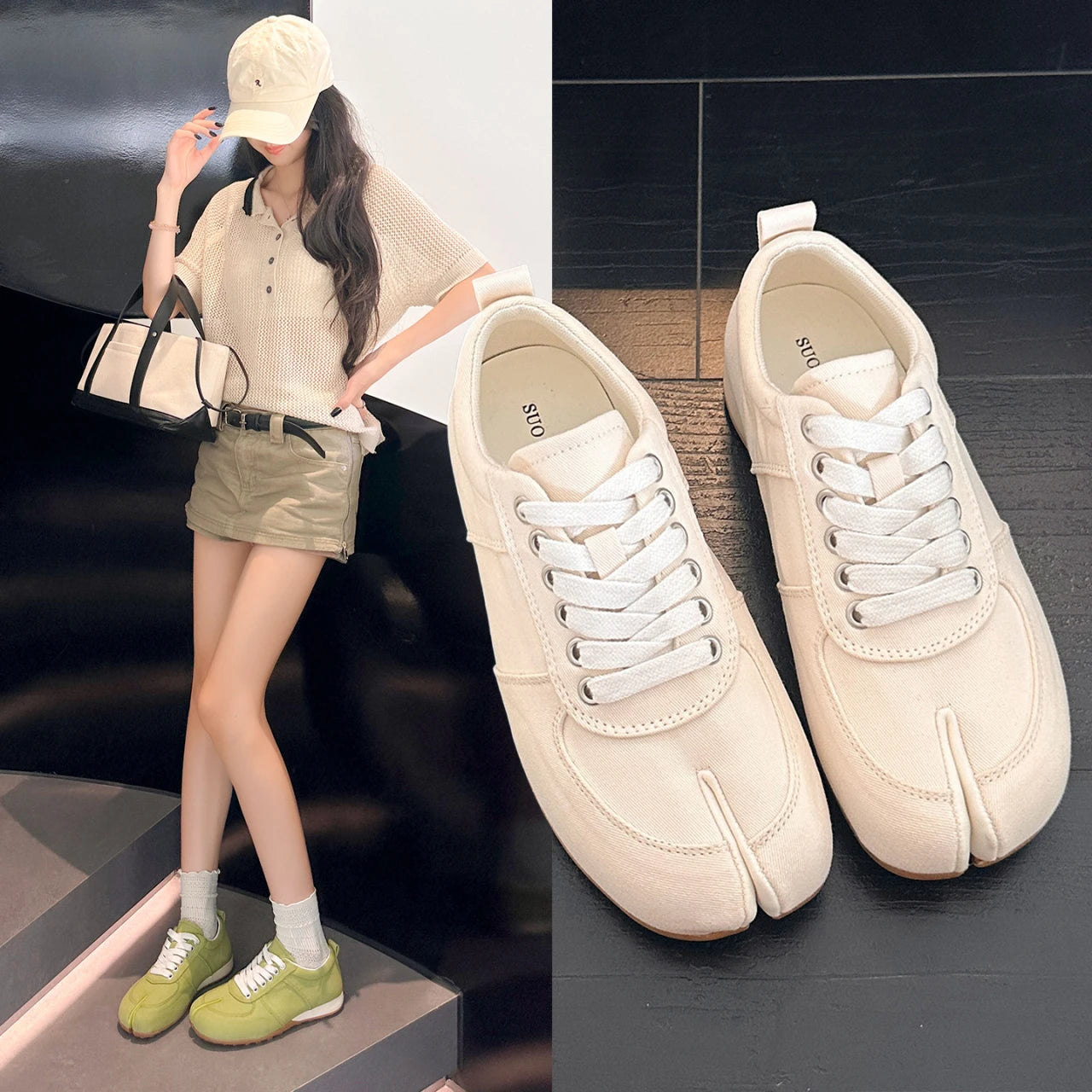 German Training Shoes Women's 2026 Summer Lace Up Forrest Gump Shoes Women's Split Toe Breathable Sports Shoes