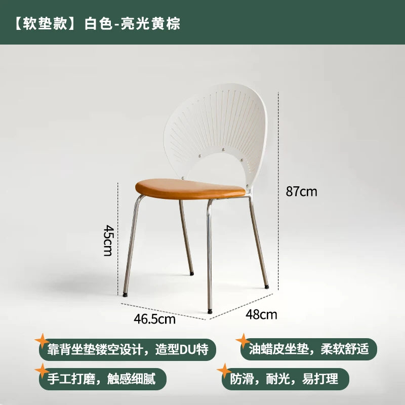 Home Furniture Restaurant Dining Chairs Living Room Leisure Chair Customized Stainless Steel Chairs Single Backrest Armchair