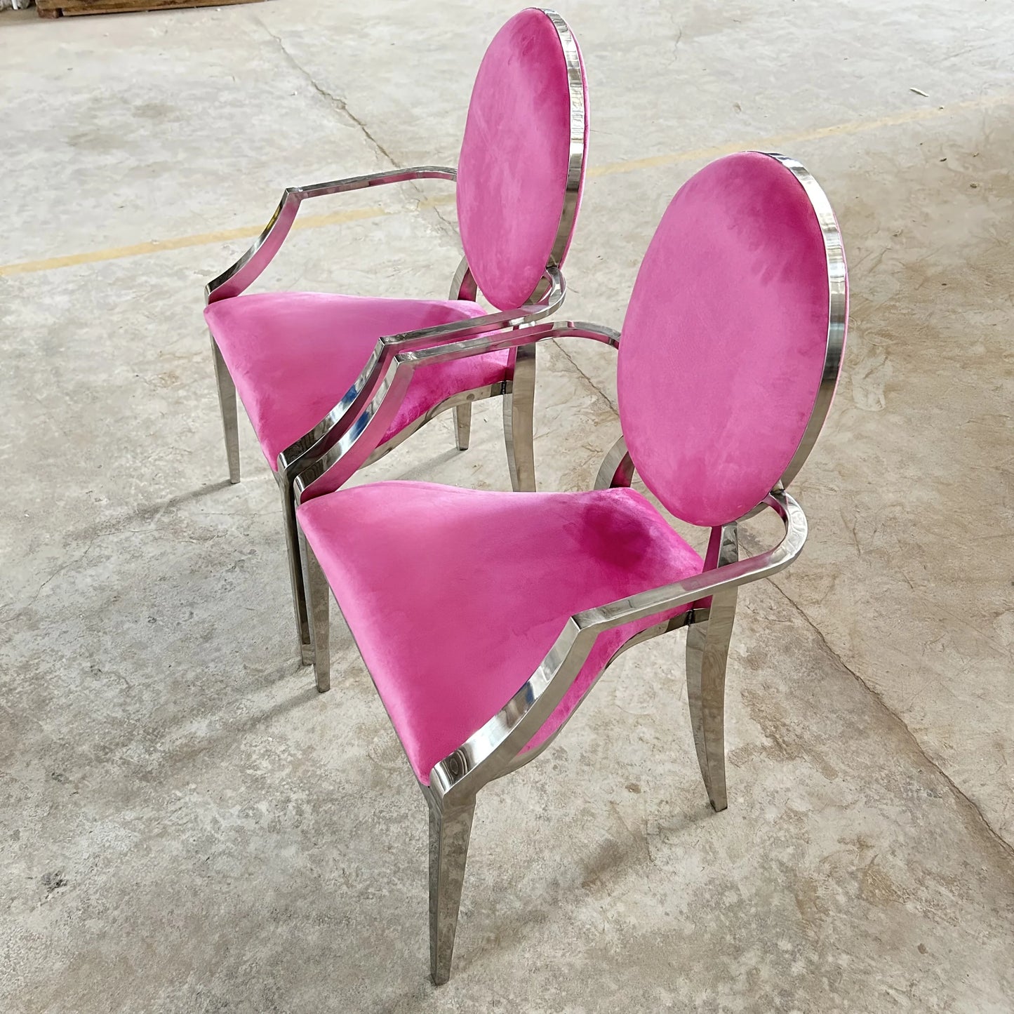 Fashion Design Armrest Gold Stainless Steel Dining Throne Chair for Wedding Bride and Groom