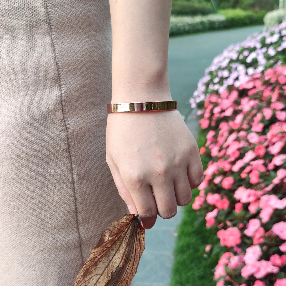 Pure Copper Bracelets for Women Arthritis Pain Relief Adjustable Magnetic Bangles Benefits Healing Energy Minimalist Jewelry