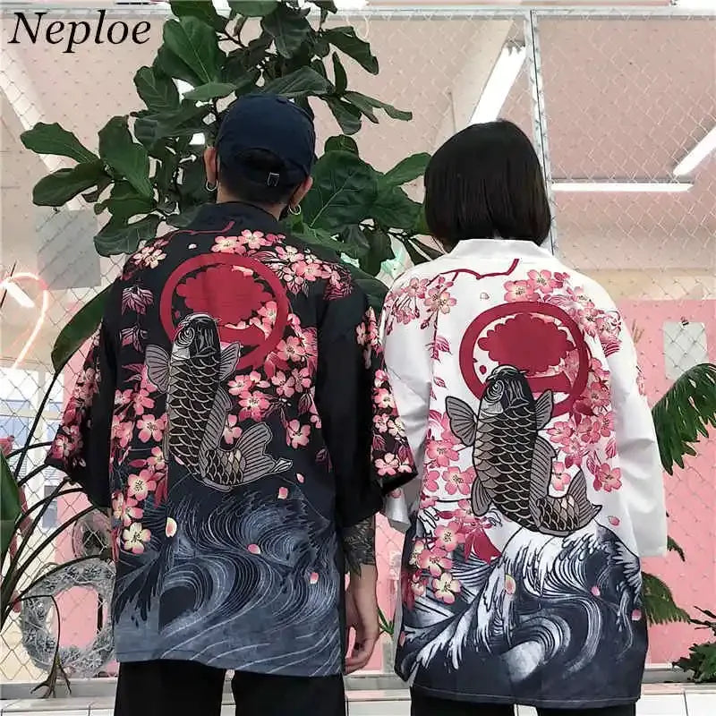 Vintage Blouse Shirt Japanese Clothes Oversized Blusas Fashion Print Women Blouses Long Sleeve Oversized Tops Men Clothes Blusas