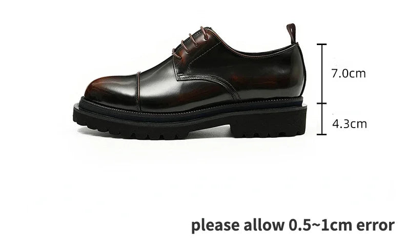 Patent Leather Mens Business Derby Shoes Luxury Brand Handmade Genuine Leather Fashion Designer Platform Wedding Dress Shoes Man