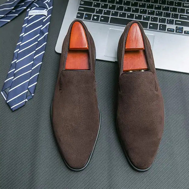 New In Red Bottom Shoes for Men Loafers Flock Solid Slip-On Party Men Dress Shoes Size 38-48 Free Shipping Men Shoes