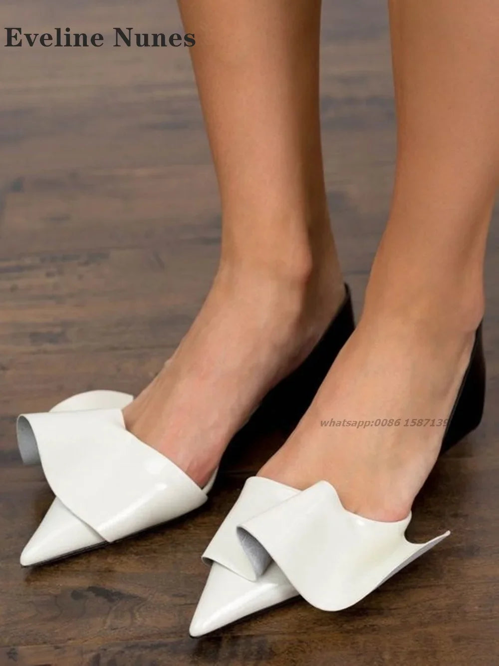 Ruffles Patent Leather Women Sandals Pointed Toe Stiletto Cover Heel Side Air High Heels Mixed Colors Slip On Shallow Shoes Sexy
