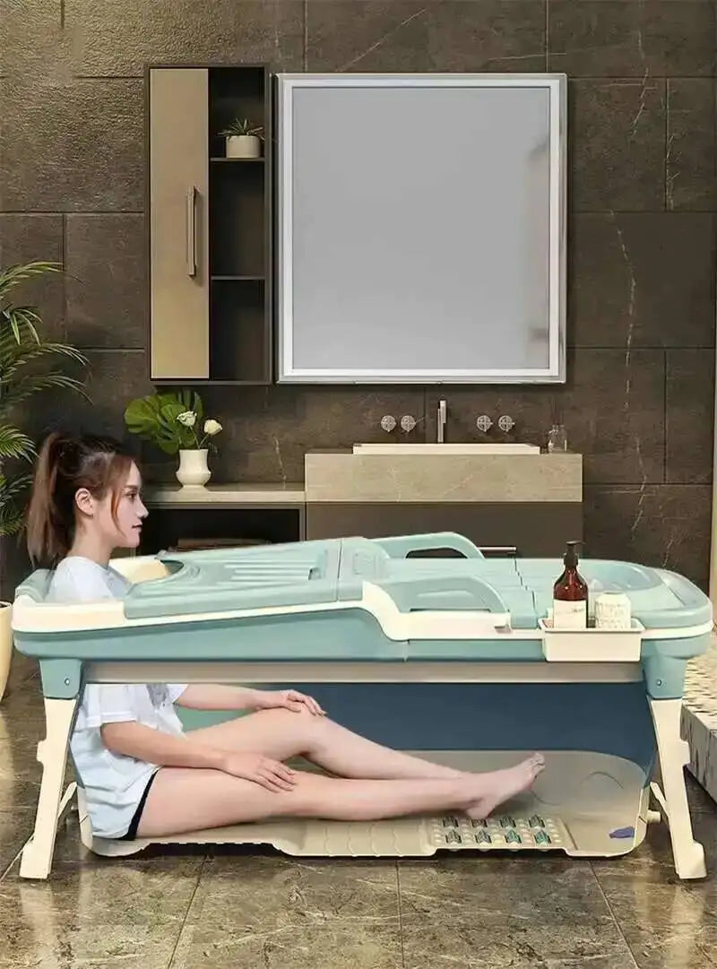 Tub Bathtubs Adult Folding bathtub Household Foaming hot Simple Adult Bathing Tub Full Body Sweat Portable Steam Bathing Basin