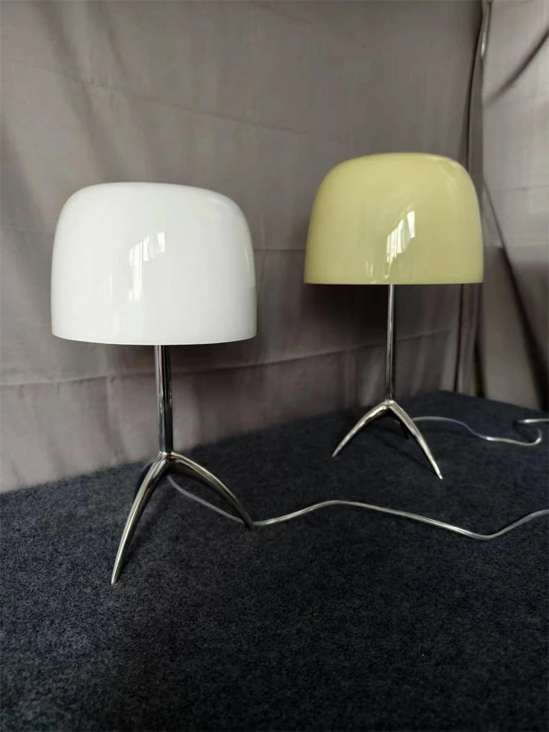 Italian Designer Glass Shade Table Lamp Tripod Desk Light for Bedroom
