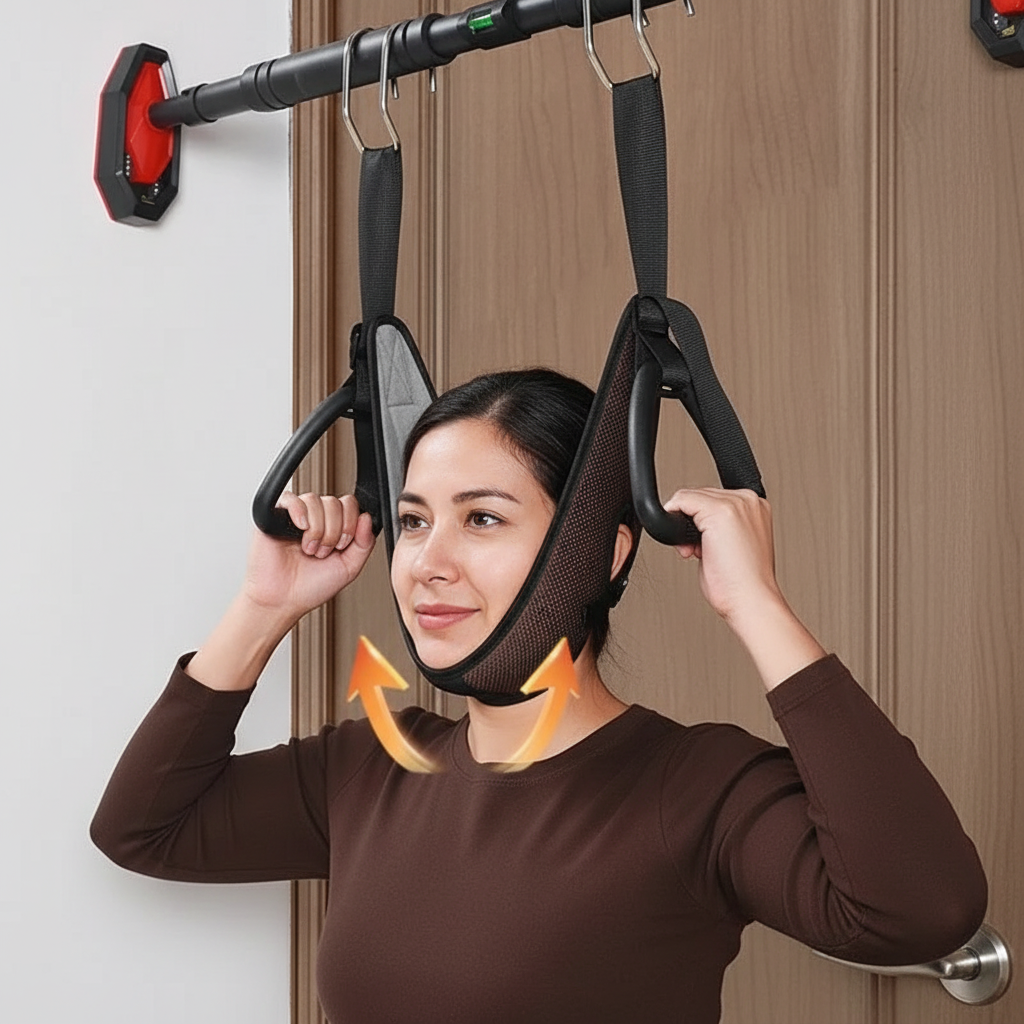 Neck Suspension Neck Stretching Device Cervical Traction Belt Strap Cervical Horizontal Bar Suspension Household Traction Belt