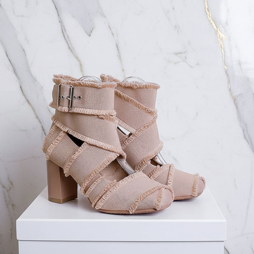 Vintage Square toe Satin Tassel Mary Janes Women Pumps Fashion Metal Buckle Ankle Strap Thick High heels Comfort Ballet Shoes
