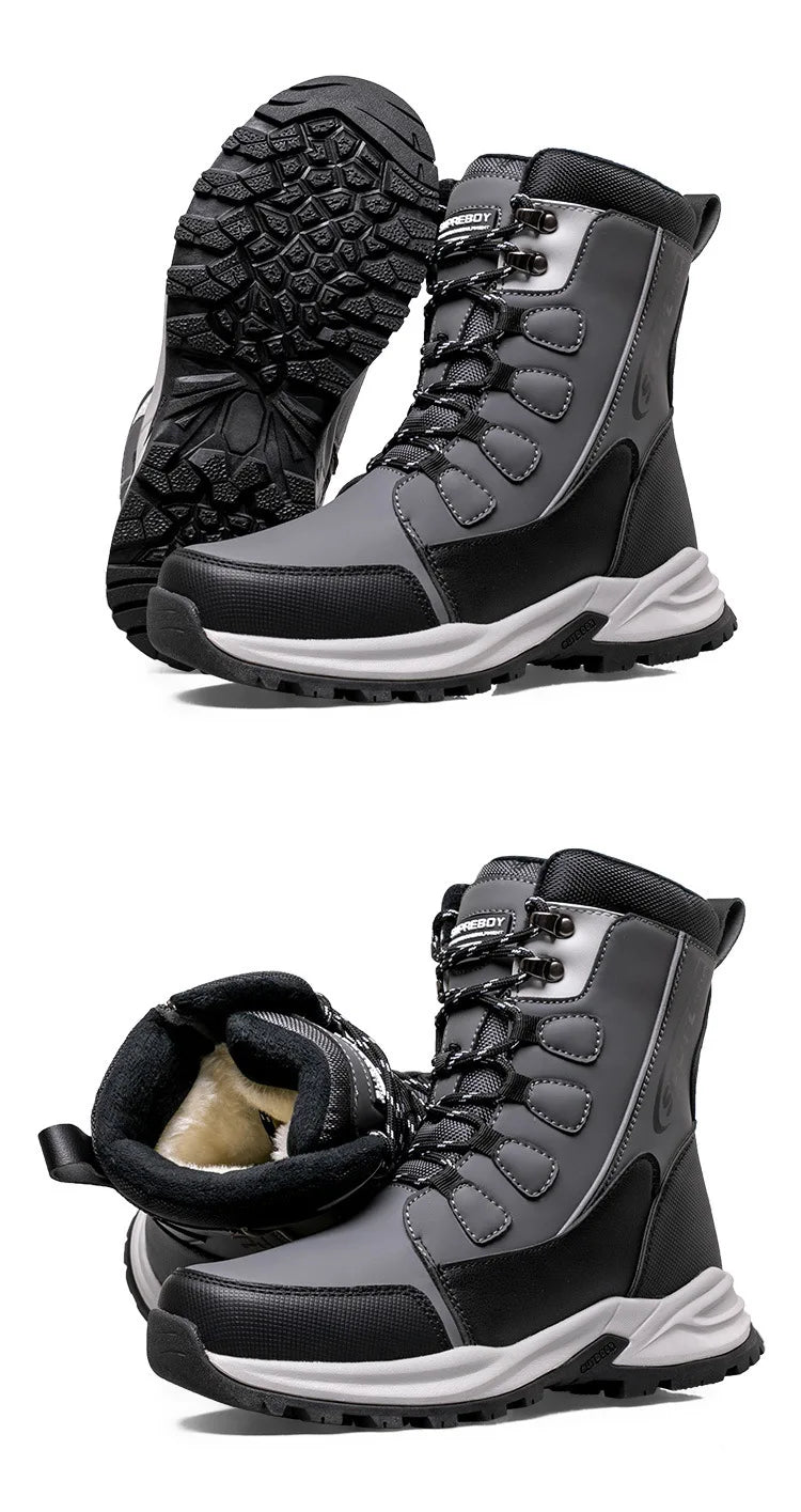 2026 New arrival Winter Men Snow Boots Warm Plush Men's Boots Waterproof High-top Ankle Boots Non-slip Men's Hiking Sneakers