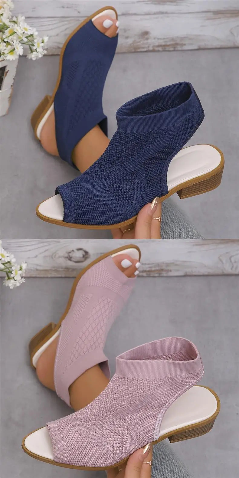 Sandals Fashion Summer Versatile Women Shoe Soft Non Slip Knitted Flat Shoes Breathable Hollow Fish Mouth Designer Shoes