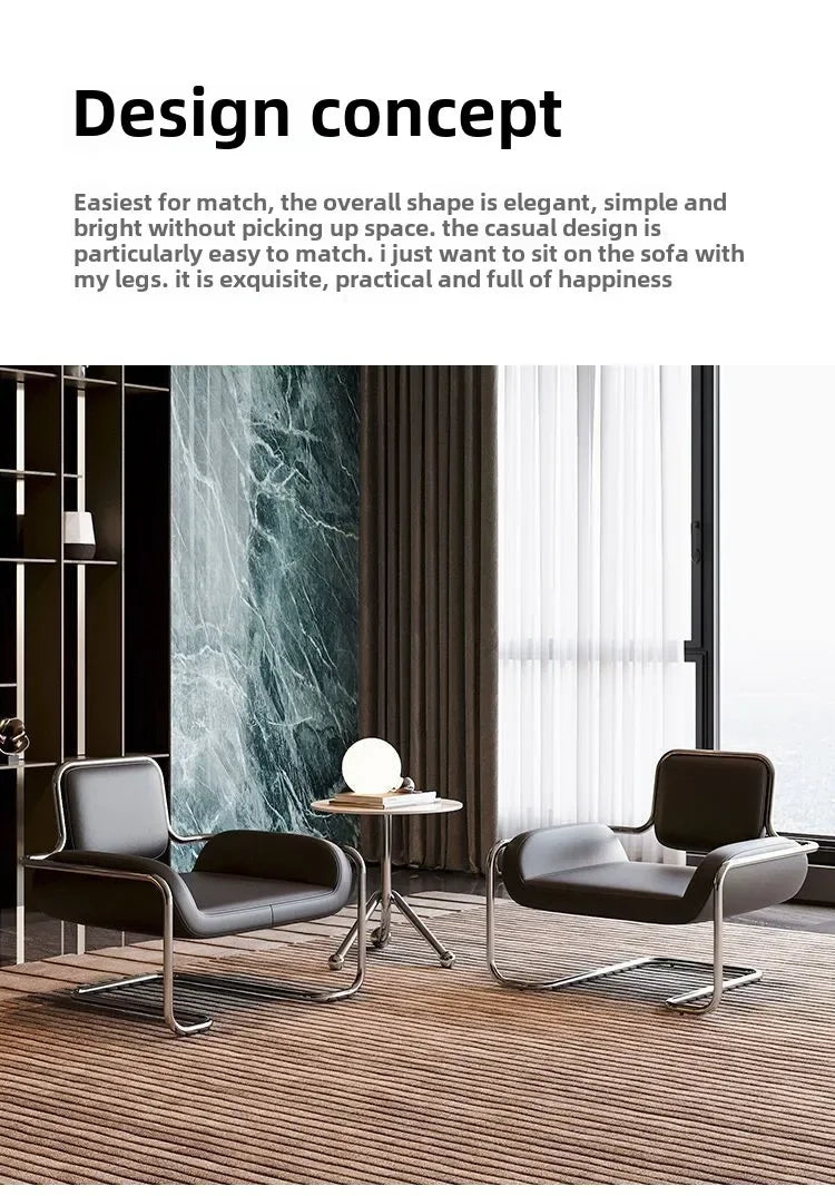 Single Chair Special-shaped Chair Nordic Designer Medieval Stainless Steel Light Luxury Minimalist Living Room Reception Leisure
