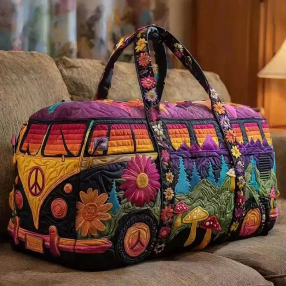 Adjustable Strap Quilted Duffle Bag 3D Quilting Craft Tote Bags Short-distance Handbag Large Capacity Travel Duffel Bag