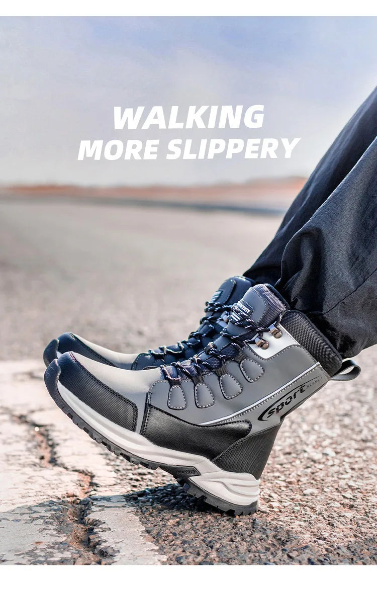 2026 New arrival Winter Men Snow Boots Warm Plush Men's Boots Waterproof High-top Ankle Boots Non-slip Men's Hiking Sneakers