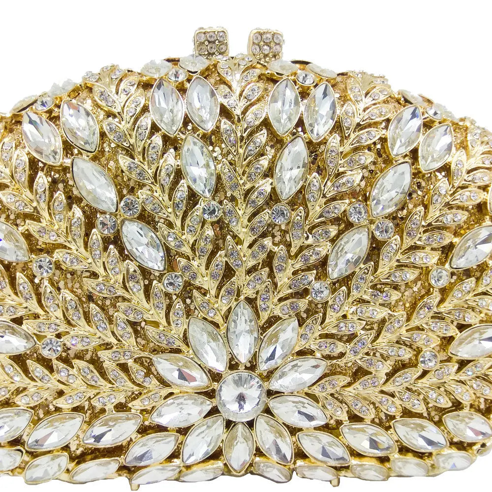 Wedding Green/Blue Purse Crystal Bridal Clutches Bags Rhinestone Lady Diamond Party Handbags Prom Formal Purses Bag