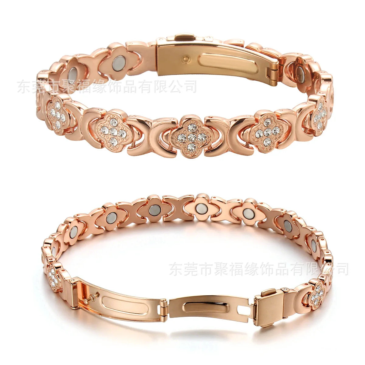 Lucky Grass Purple  Copper Magnetic Bracelet, Ladies' Bracelet; Copper Bracelet; Titanium Steel Jewelry Gift