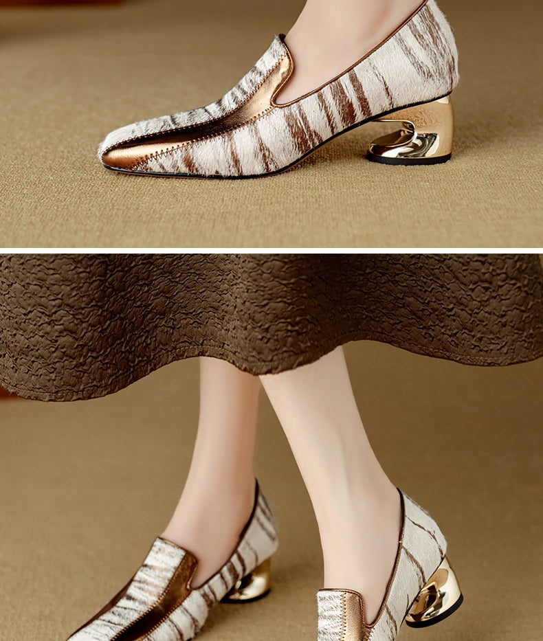 Ods Vintage Square Toe High Heels Pumps Women Autumn Shoes Party Dress 2021 Spring Footwear Retro Female Work Pumps Zapatillas