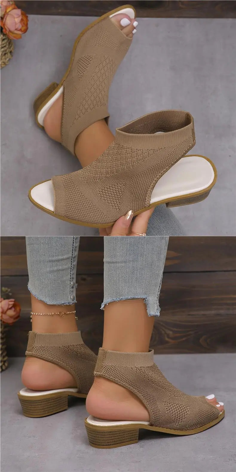 Sandals Fashion Summer Versatile Women Shoe Soft Non Slip Knitted Flat Shoes Breathable Hollow Fish Mouth Designer Shoes