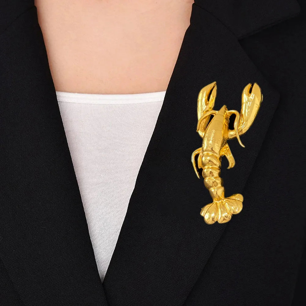 New Brand Fashion Show Metal Alloy Lobster Pendant Necklace For Women Jewelry Trendy Girls' Sweater Chain Necklace Accessories
