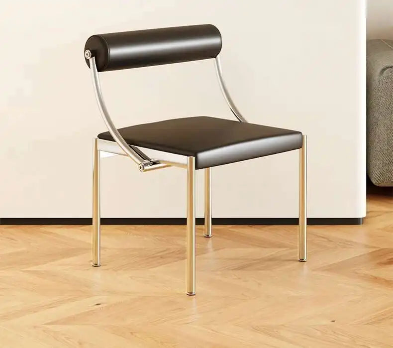 Designer Dining Chair Vintage Style Stainless Steel Study Bedroom Makeup Chair Dresser Furniture