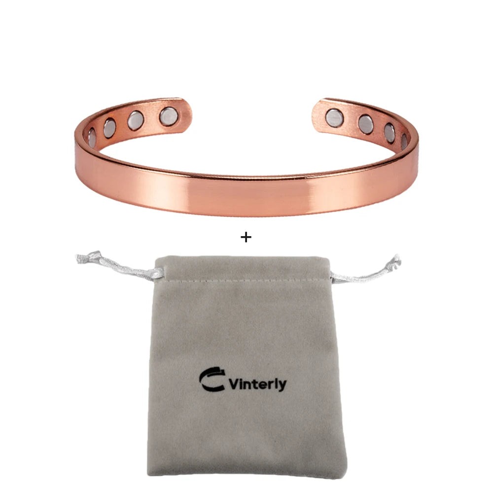 Pure Copper Bracelets for Women Arthritis Pain Relief Adjustable Magnetic Bangles Benefits Healing Energy Minimalist Jewelry