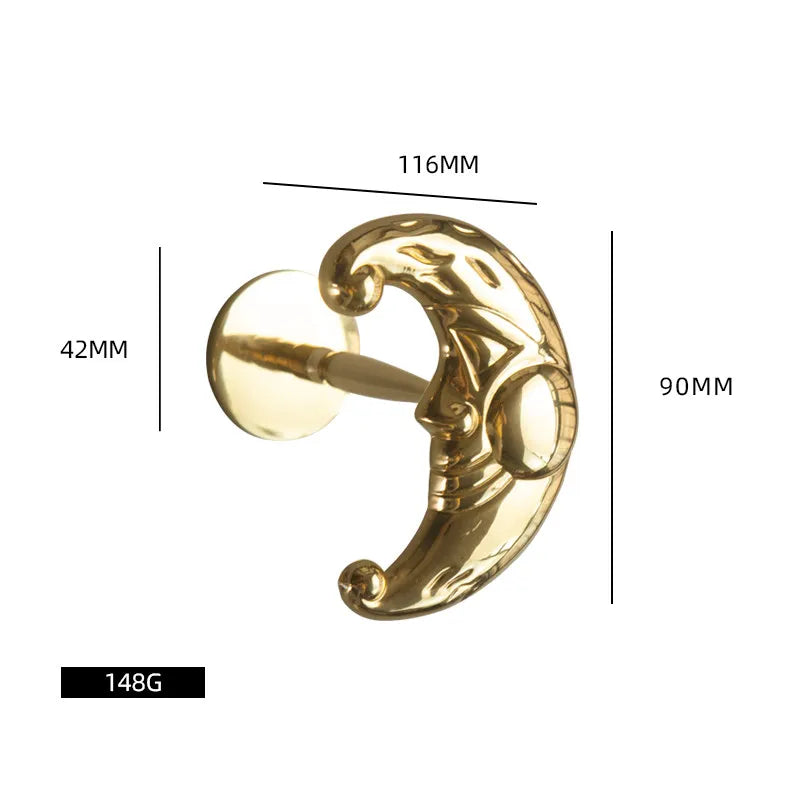 Luxury Brass Curtain Hook Retro Gold Wall Mounted Hanger for Bedroom Living Room Entryway Decor Elegant Hardware Accessories