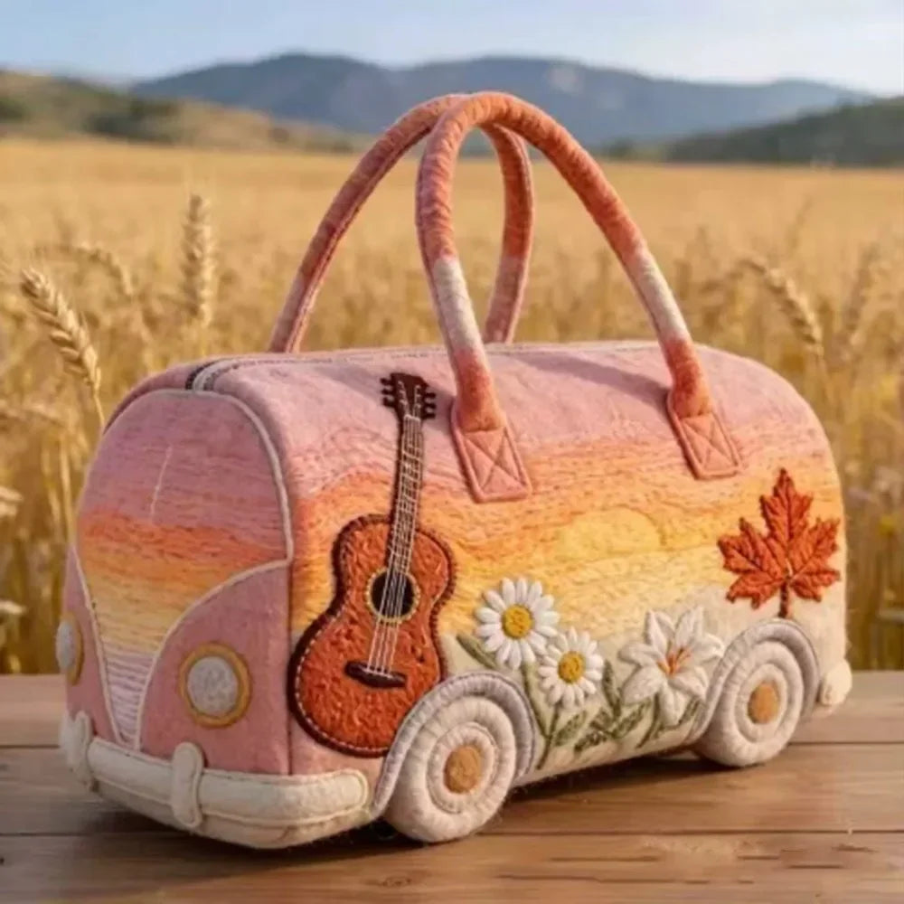 Adjustable Strap Quilted Duffle Bag 3D Quilting Craft Tote Bags Short-distance Handbag Large Capacity Travel Duffel Bag