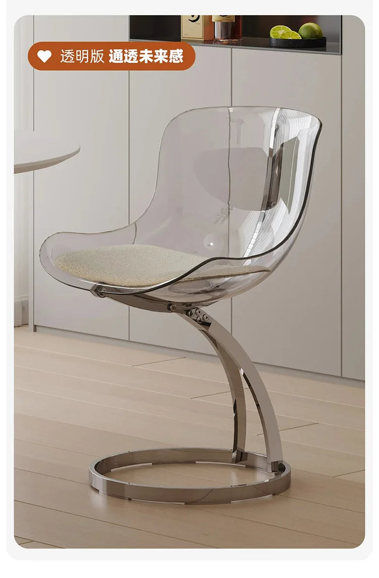 Furniture Nordic Transparent Acrylic Dining Chairs,Home Living Room Backrest Lounge Chairs,Bedroom Desks,Stool,Makeup Stools