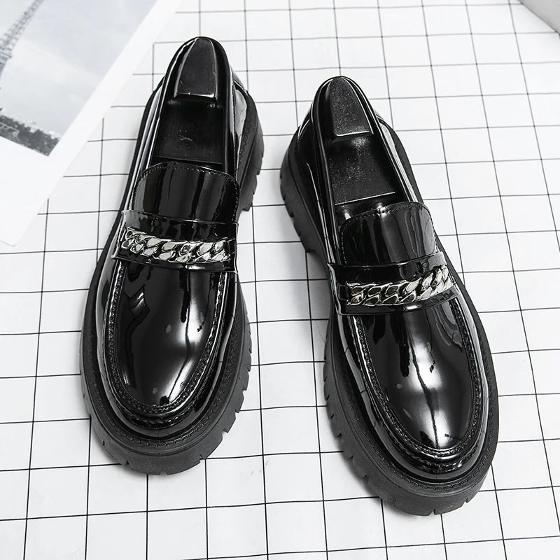 Genuine Leather Shoe for Men Increase Breathabe Casual Leather Shoes Trend Green British Big Head Shoes Men Casual Leather Shoes
