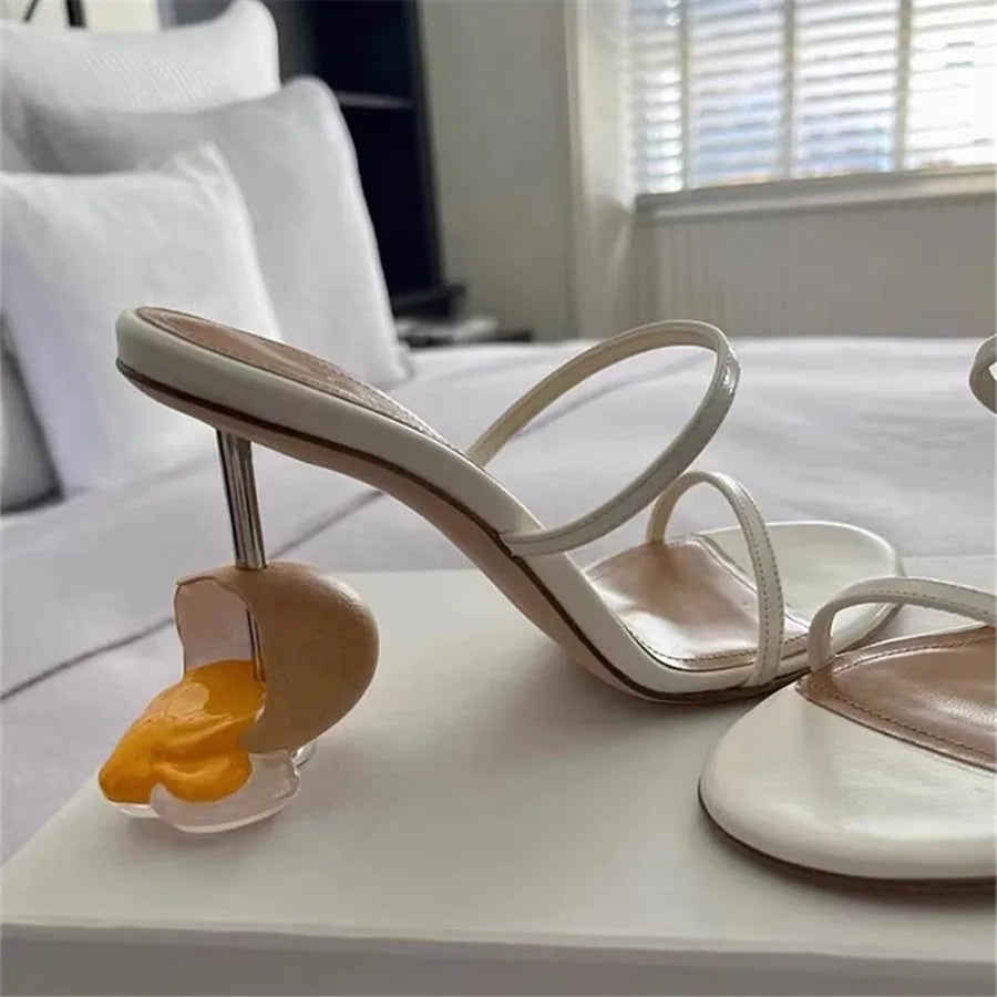 Strange Egg Heel Women Slippers High Heel Shoes Dress Pumps Ladies Sexy Slides Designer Summer Gladiator Sandals Woman Stiletto
